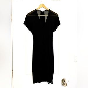 Sheer panel stretchy Helmut Lang black dress - size small